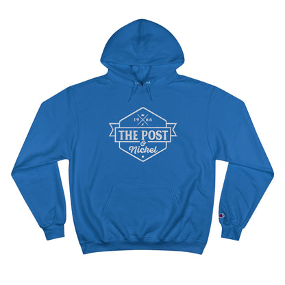 The Post And Nickel White Logo Champion Hoodie