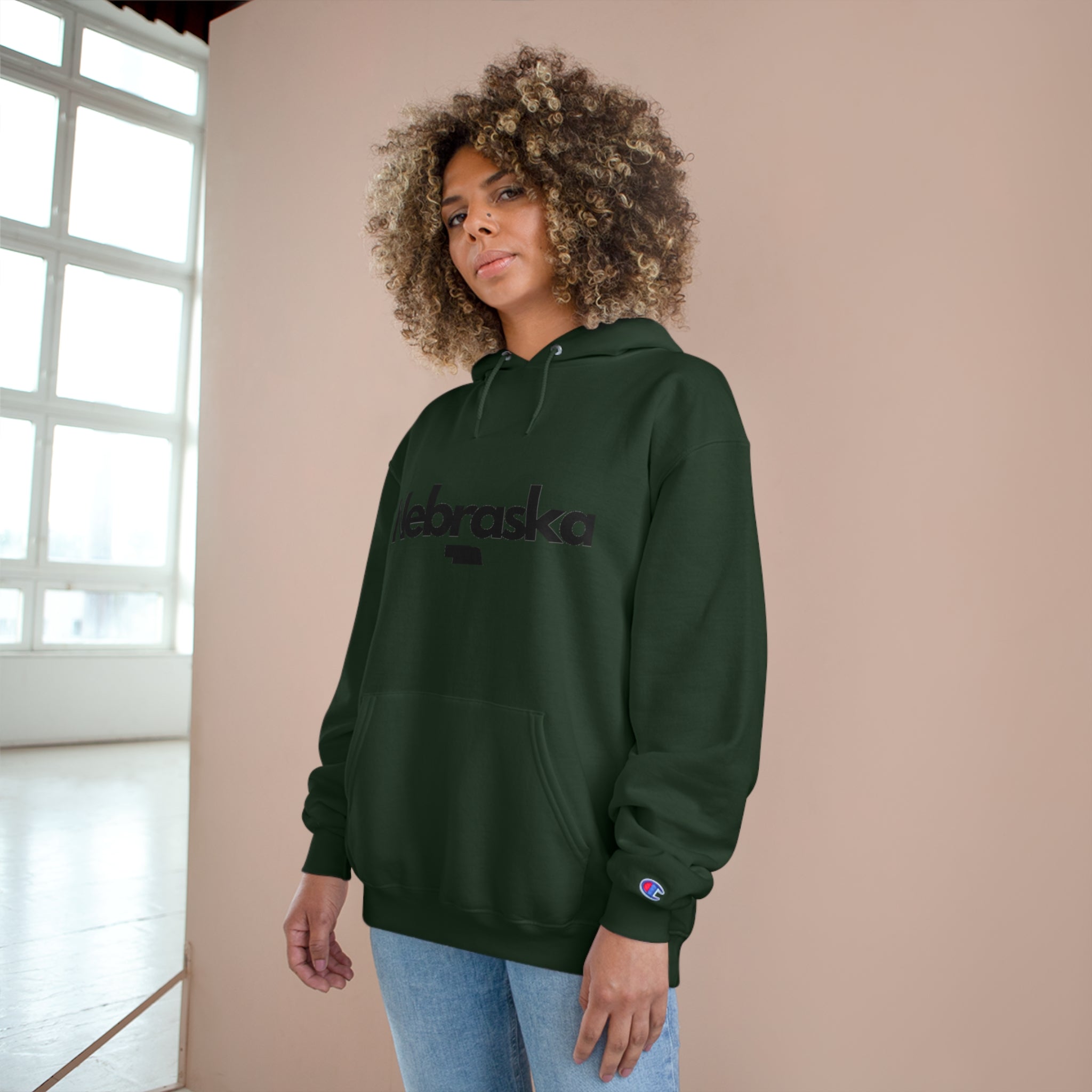 Dark green champion sweater hot sale